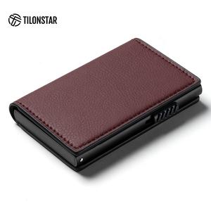 TILONSTAR TVC315 Porte-cartes Pop Up en cuir mince et aluminium avec sublimation bloquant RFID pour homme de crédit - Product Image 2