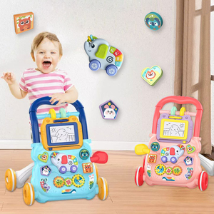 Best-selling Baby Multi-function Baby <b>Elephant</b> <b>Music</b> Walker <b>Toy</b> Children's Stroller Walking <b>Toys</b> with Drawing Board - Product Image 3