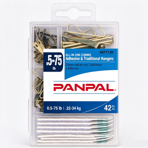 Ganci <span class=keywords><strong>Adesivi</strong></span> per Quadri, Kit Tradizionale per Appendere Quadri, Ganci in Ottone (da 0,25 a 75 libbre), 42 Pezzi - Product Image 1