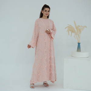 Zifeng OEM 2025 Nuevo Cárdigan de Malla con Flores Tridimensionales de Moda Musulmana, Estilo Dubai, Medio Oriente, Europeo y Americano - Product Image 2