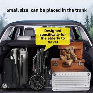 Fauteuil roulant pliable léger et compact pour personnes âgées, conforme aux normes d'exportation transfrontalière, chariot de mobilité portable pour voyage - Product Image 3