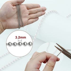 Ewang Stainless Steel 3.2mm Necklace Ball <b>Chain</b> DIY Craft Making Rolls Ball Beaded <b>Chain</b> - Product Image 3