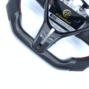 <span class=keywords><strong>Volant</strong></span> sport personnalisé en fibre de carbone pour Infiniti G37 <span class=keywords><strong>G25</strong></span> G37x - 3 branches, 50 mm de prise en main - avec voyant de changement de vitesse LED - Product Image 4
