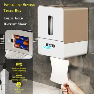 Dispensador de caja de pañuelos inteligente, caja de papel higiénico de inducción inteligente para el hogar, restaurante, inodoro, caja de papel circular eléctrica automática