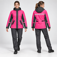Veste de pluie imperméable rose et noire à blocs de couleur avec capuche pour femme, idéale pour les trajets quotidiens, le cyclisme et les activités de plein air – Vêtement de pluie léger personnalisé pour adulte