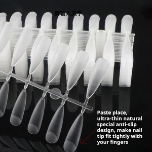 500 faux ongles trapézoïdaux givrés, longs, design goutte d'eau, transparents, pour extension, vente en gros - Product Image 3