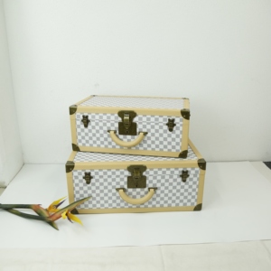 Boîte de rangement en cuir imprimé haut de gamme décoration de fenêtre de vestiaire boîte dure <span class=keywords><strong>valise</strong></span> de boîte de voyage européenne et américaine - Product Image 3
