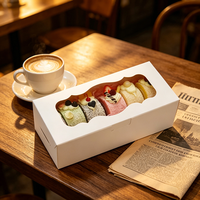 Boîtes à gâteaux roulés personnalisées OEM/ODM, boîtes d'emballage jetables blanches pour boulangerie avec fenêtre ondulée