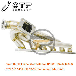 Tubo de escape OTP para coche, Colector de brida de 3mm de espesor, para B E36 <span class=keywords><strong>320i</strong></span> 323i 325i M3 <span class=keywords><strong>M50</strong></span> M52 S50 92-98 - Product Image 6