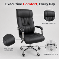 Chaise de bureau de direction ergonomique multifonctionnelle en cuir PU de luxe