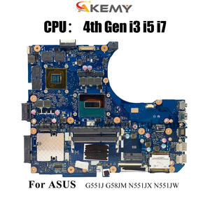 Carte mère d'ordinateur portable N551JM pour <span class=keywords><strong>ASUS</strong></span> <span class=keywords><strong>ROG</strong></span> N551J G551J G58JM N551JK N551JM N551JQ N551JB N551JX N551JW avec processeur I3 <span class=keywords><strong>I5</strong></span> I7 - Product Image 2