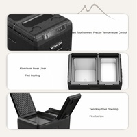 Réfrigérateur de voiture personnalisé avec pot intérieur intégré, longue conservation au froid, boîte isotherme à température verrouillable pour camping, extérieur et voyage