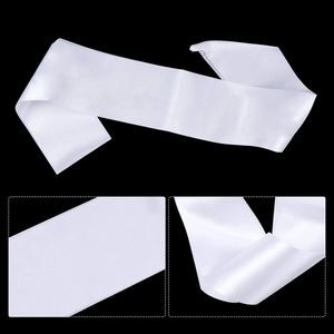 Banda de satén blanca para concursos de belleza, ocasiones navideñas, fiestas de cumpleaños, regalos de graduación, con logotipo personalizado DIY - Product Image 4