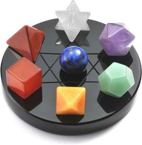 Kit de cristales curativos de 7 Chakras, Geometría Sagrada, cristal sólido platónico, Reiki, juego de piedras caídas, decoración de la suerte - Product Image 1