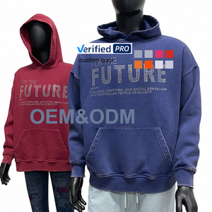 เสื้อผ้าสตรีทแวร์ผู้ชาย ผ้าฟลีซ โพลีเอสเตอร์/คอตตอน OEM โลโก้ประดับเพชร แบบเรียบ สีสโตนวอช สำหรับฤดูใบไม้ร่วง เป็นมิตรกับสิ่งแวดล้อม ระบายอากาศได้ดี ทรงปกติ - Product Image 2