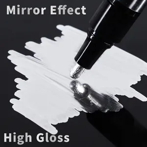 3pcs Silver Mirror Marker Gold Art Liquid Mirror Chrome Marker Copper Pen For On Any Surface Metal Glass