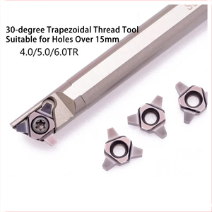 Outil à filetage interne SUNR/SUNL, type T, 30 degrés, trapézoïdal, type U, porte-outil CNC, insert 11/16/22UID OEM 60Si2Mn Titane - Product Image 1