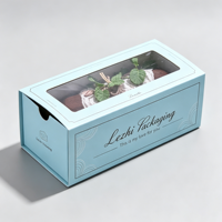 Boîte d'emballage personnalisée pour macarons blancs avec fenêtre transparente coulissante, boîte à pâtisserie blanche