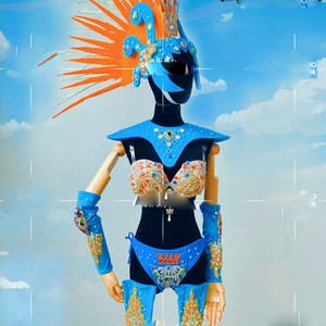 Disfraz de gogo de plumas de <span class=keywords><strong>samba</strong></span> para mujer, fiesta de carnaval, <span class=keywords><strong>Bar</strong></span>, espectáculo de negocios, parque de atracciones - Product Image 1