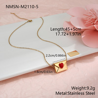Collar Personalizado Estilo Sobre, Acero Inoxidable con Baño PVD en Oro o Plata, para Grabado de Nombre y Fecha, para Parejas