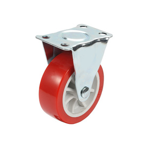 3 Inch Red Pvc Directional Caster With Bolt Hole Mount For Trolleys And Flatbeds Firm Wear Resistant Wheel - Product Image 4