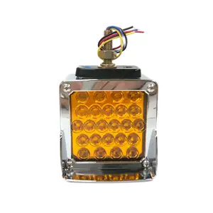 Römork kaide işık ile Amber kırmızı 12V kare çift yüz çamurluk sinyal kuyruk kamyon römork için LED işıkları Side Marker lambalar