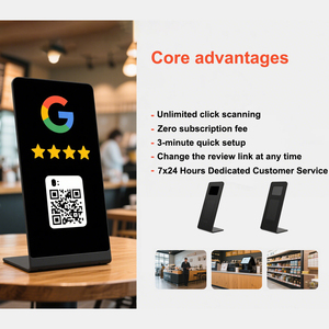 ขายตรงใสแทรก présentoir de Table NFC PVC เมนูยืนทบทวน Google <span class=keywords><strong>Avis</strong></span> NFC อะคริลิคยืนแสดง - Product Image 3
