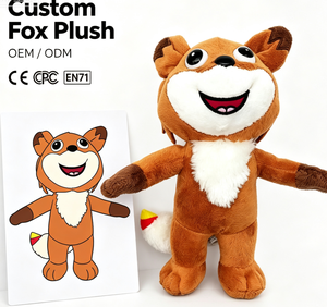 All'ingrosso simpatico logo OEM Design personalizzato morbido <span class=keywords><strong>animali</strong></span> di peluche arancione volpe giocattoli di peluche bambola morbida animale mascotte - Product Image 1