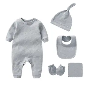 Penjualan Panas Di Amazon Baru Lahir 6 Pcs Gift Set Bayi Rompers Bayi Laki-laki Pakaian untuk 0-12 Bulan Bayi
