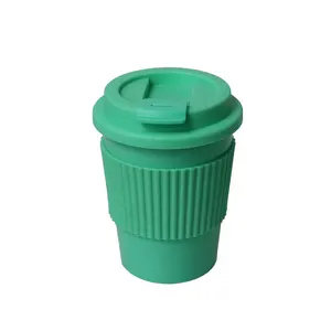 12 Oz Eco-Friendly Reusable Tumbler With Silicon Lids Blank Plain Plastic Travel Take-Away Coffee Cup For Sublimation