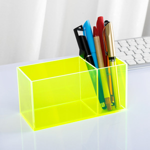 Organizador <span class=keywords><strong>de</strong></span> Escritorio Moderno y Minimalista <span class=keywords><strong>de</strong></span> Acrílico Transparente Grueso con 2 Compartimentos <span class=keywords><strong>para</strong></span> Bolígrafos y Brochas <span class=keywords><strong>de</strong></span> Maquillaje - Product Image 5