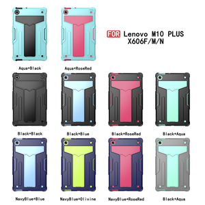 Le <span class=keywords><strong>plus</strong></span> récent étui pour <span class=keywords><strong>tablette</strong></span> de couleur contrastée populaire pour <span class=keywords><strong>Lenovo</strong></span> Tab <span class=keywords><strong>M10</strong></span> <span class=keywords><strong>Plus</strong></span> TB-X606X/X606F TPU Hybrid PC <span class=keywords><strong>Housse</strong></span> de support pliable robuste - Product Image 2