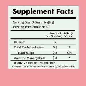 Gummies de créatine monohydrate en vente chaude OEM/ODM pour adultes, non destinées aux adolescents ni aux enfants, compléments alimentaires à base de plantes - Product Image 2