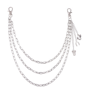 โซ่คาดเอวสไตล์พังก์แบบยูนิเซ็กซ์ หลายชั้น สีเงินทิเบต ลายกระบองเพชรและเกือกม้า สไตล์ฮิปฮอป ลำลอง - Product Image 5