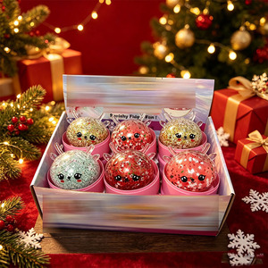 Festive Holiday Wholesale Transparent Glitter Filled Reindeer with Antlers Soft TPR Stress Relief Toy for Christmas - Product Image 1