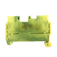 Borniers de distribution auto-bloquants industriels 1,5 mm² de type JUT14-1.5PE pour rail DIN, à clipser, pour mise à la terre