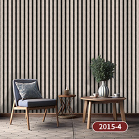 Papier peint auto-adhésif en PVC pour chambre à coucher Papier peint Lonmay en grain de bois avec bande de bois pour décoration d'hôtel