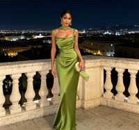 Robe de soirée longue à nœud sur le devant en Spandex/Polyester, style européen, nouvelle collection, haute qualité, sexy, pour femme