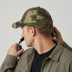 Casquette de baseball camouflage 6 panneaux ajustée pour homme, style décontracté printemps-été, 100 % coton, taille adulte - Product Image 3
