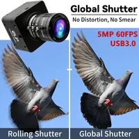 Kamera Industri USB 3.0 ELP 5MP Global Shutter Kecepatan Tinggi 5MP 60fps YUY2 1080P 60FPS 3X Zoom Mini Webcam untuk Golf Swing ANPR