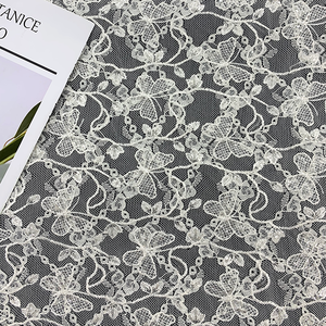 Tissu en dentelle à motif papillon en chenille brodée 3D élégant et sexy en gros <span class=keywords><strong>pour</strong></span> rideaux, draperies, robes de mariée - Product Image 4