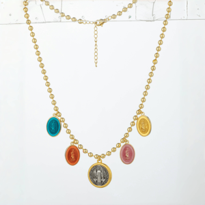 Mode Kleurrijke Jezus Religieuze Hanger Ketting 18K Vergulde Koperen Schakel Ketting Aantast Gratis Sieraden Ketting Voor Vrouwen - Product Image 2