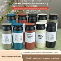 Bouilloire de sport portable en acier inoxydable de style Harajuku japonais, tasse à café pour voiture, design minimaliste moderne en acier inoxydable