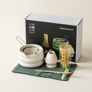 Juego de batidor <span class=keywords><strong>Matcha</strong></span>, cuenco esmaltado de arena de cerámica <span class=keywords><strong>con</strong></span> boca, té <span class=keywords><strong>Matcha</strong></span>, 7 piezas, herramientas, caja de regalo, kit para amantes del <span class=keywords><strong>Matcha</strong></span> - Product Image 6