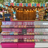 Équipement de supermarché Ecobox : Présentoirs à bonbons et fruits secs, bacs à céréales, étagères métalliques pour magasin