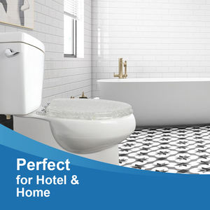 Länglicher Luxus Silber flocken Acryl Toiletten sitz v-förmiger Toiletten bezug Transparenter WC-Deckel für moderne Badezimmer dekoration - Product Image 2