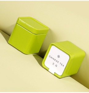 Hộp thiếc vuông nhỏ đựng trà, cà phê, đường, kẹo, quà tặng, kích thước 48*48*50mm, có hộp bên trong - Product Image 6