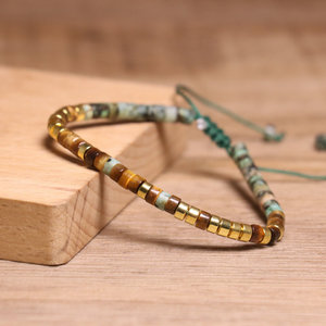 Bracciale in pietra naturale per le donne africano turchese occhio di tigre con perline treccia braccialetto di cristallo di guarigione gioielli raffinati per gli uomini - Product Image 4