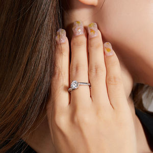 Роскошное ювелирное украшение: кольцо из стерлингового серебра с выращенным в лаборатории бриллиантом 0.5, 1, 2 карата, сертифицированный IGI, CVD/HPHT, круглый бриллиант, обручальное кольцо для женщин - Product Image 4