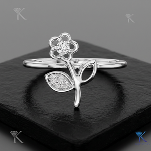 Anillo de Diamante Cultivado en Laboratorio, Oro Sólido, Diseño Floral, Clásico, para Compromiso, Aniversario, Joyería para Mujer, Venta al Por Mayor, Personalizado - Product Image 5